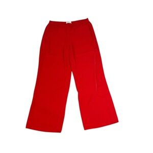 Abercrombie & Fitch Womens Drapey Pull On Wide Leg Pants Medium High Rise Red